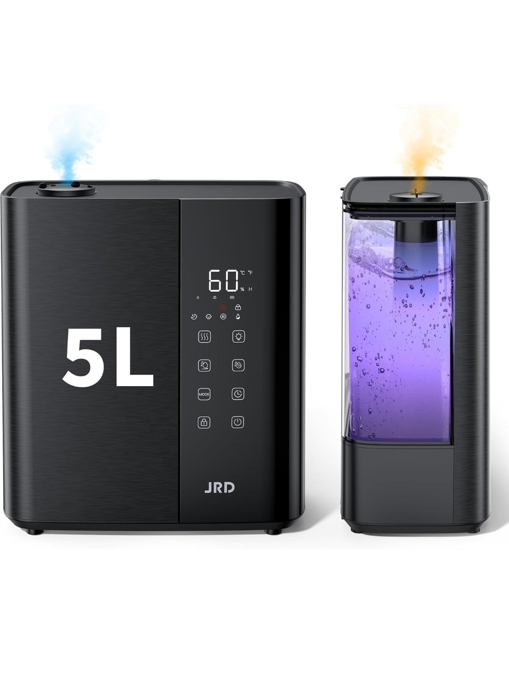 JRD 5L Warm Cool Mist Ultrasonic Humidifier Remote Oil Diffuser Black